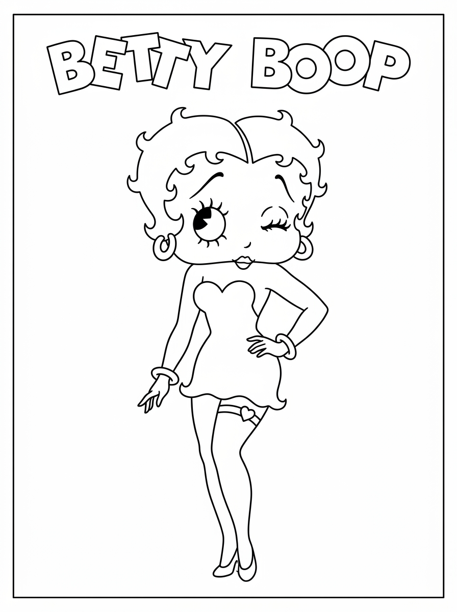 disegni da colorare gratis per bambini di Betty Boop