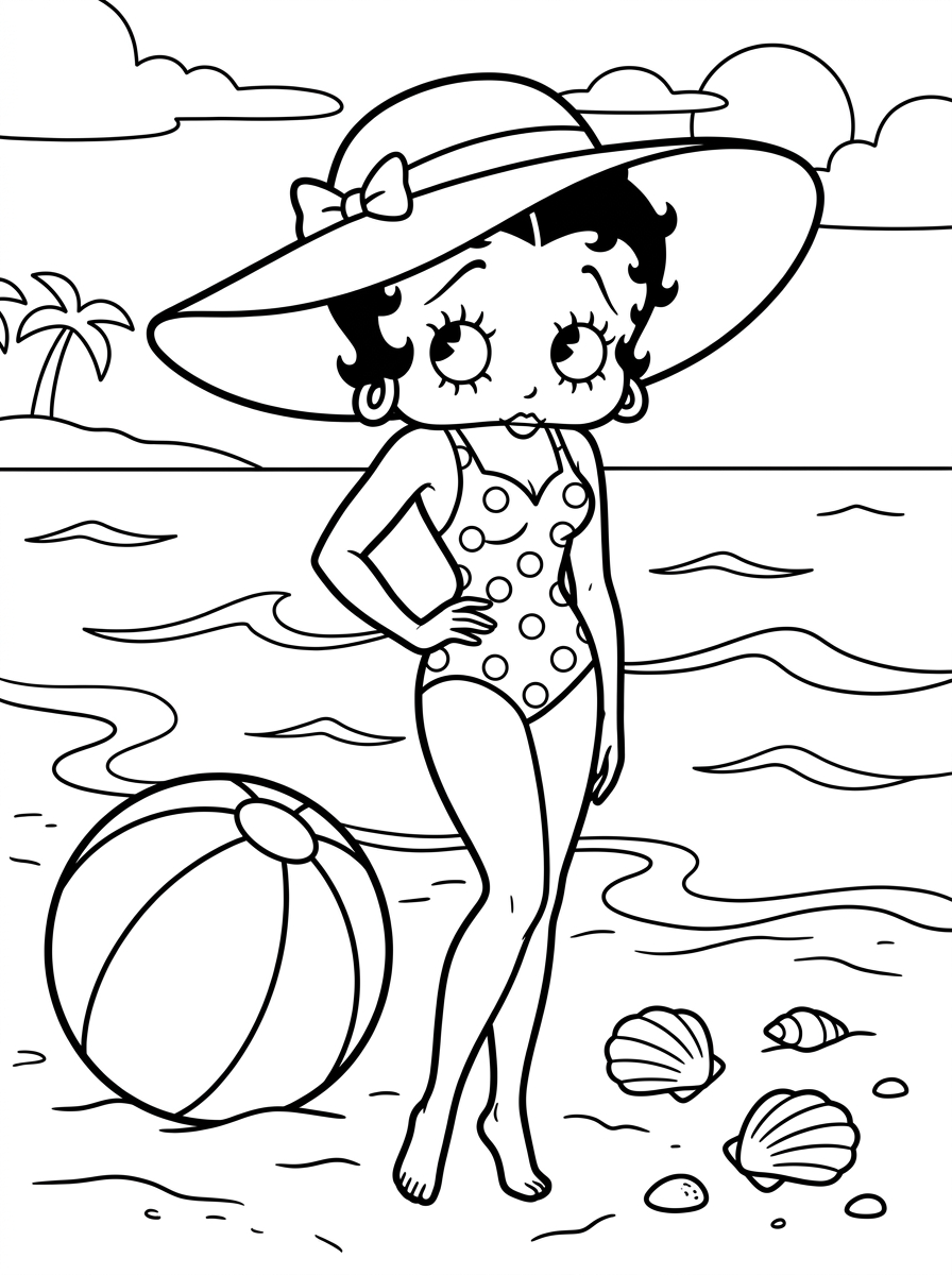 disegni Betty Boop da colorare per bambini