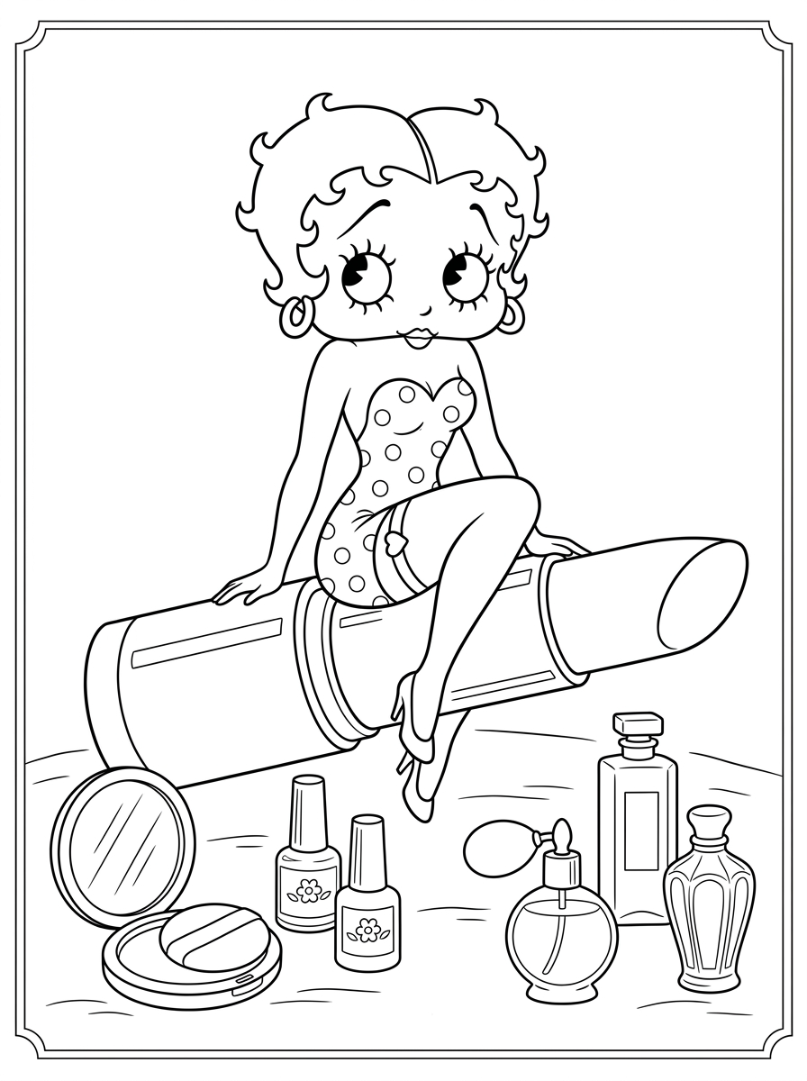 Betty Boop da stampare e colorare per bambini 1