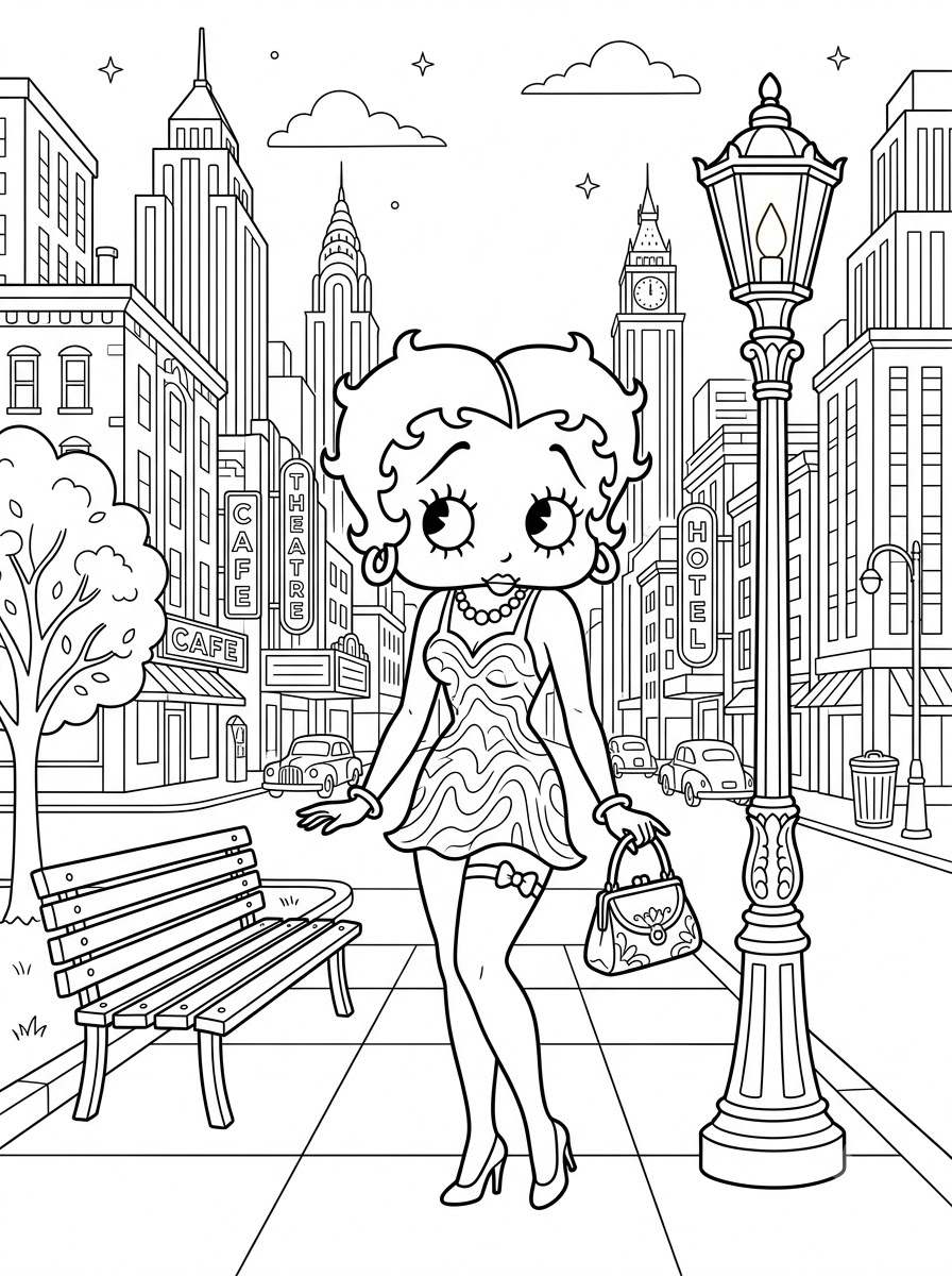 immagini di Betty Boop da colorare per bambini