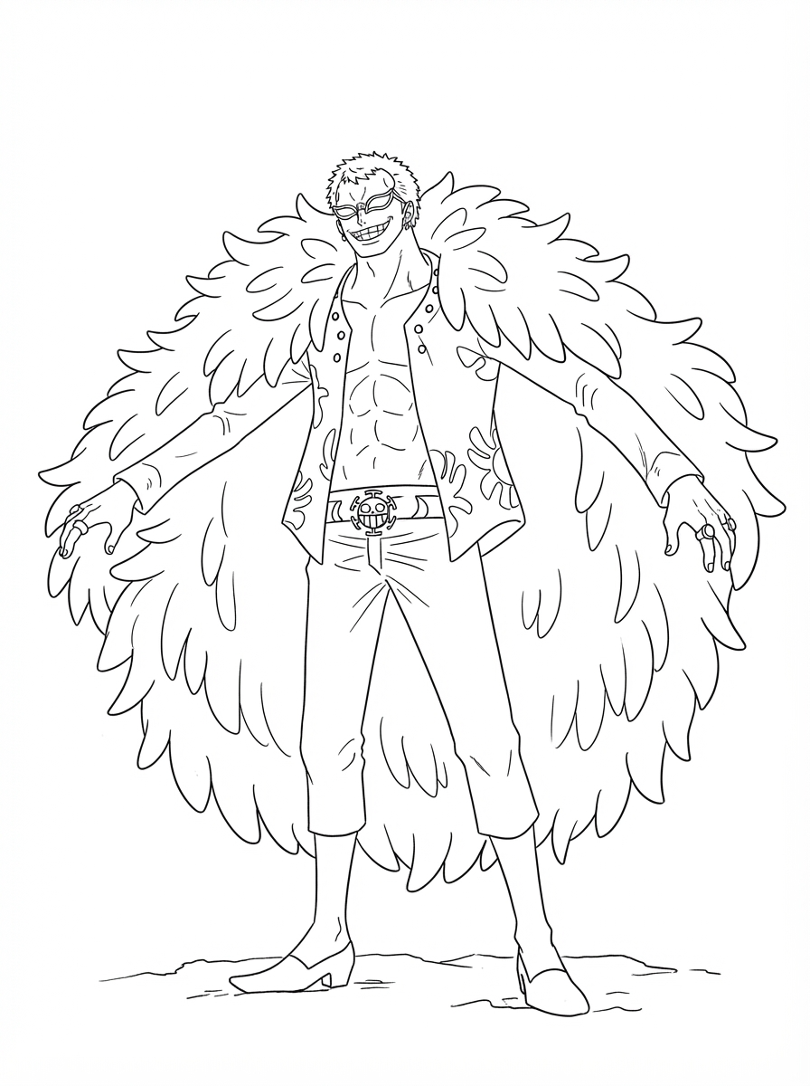 Donquixote Doflamingo 9 da colorare Donquixote Doflamingo disegno facile bambini 1