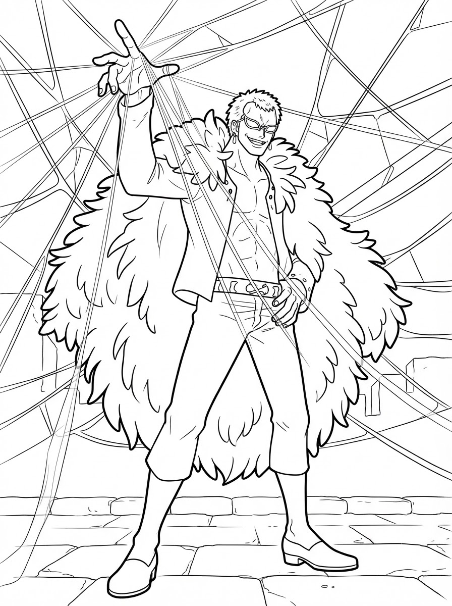 Donquixote Doflamingo 8 disegni da colorare gratis per bambini di Donquixote Doflamingo