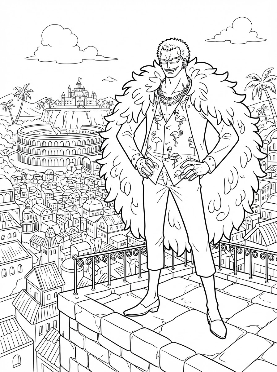 Donquixote Doflamingo 7 disegno di Donquixote Doflamingo da stampare e colorare