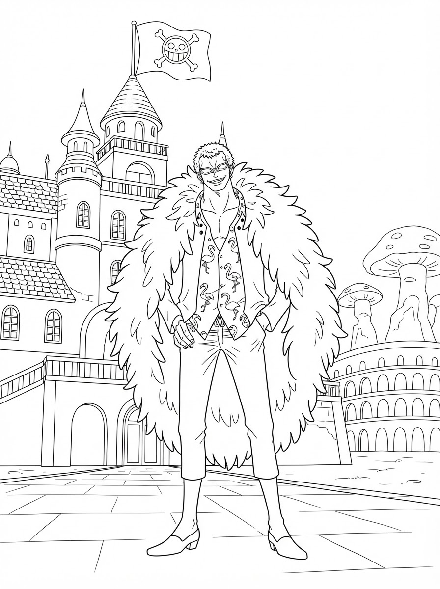 Donquixote Doflamingo 6 disegni di Donquixote Doflamingo da colorare per bambini