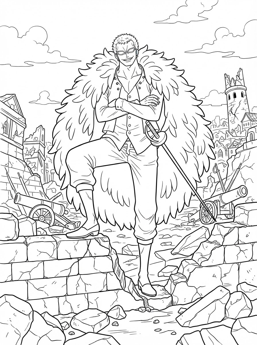 Donquixote Doflamingo 5 Donquixote Doflamingo da colorare a4