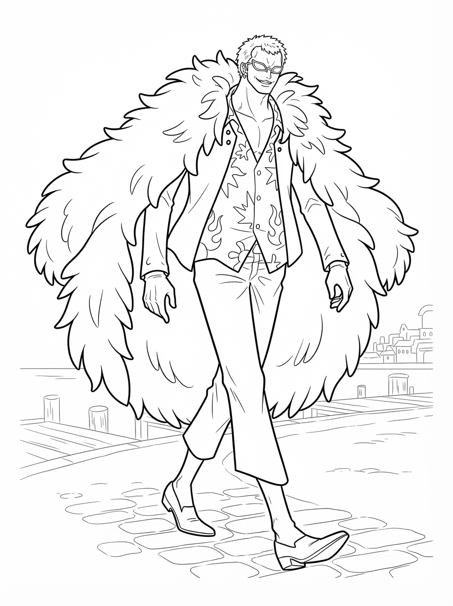 Donquixote Doflamingo 2 disegni Donquixote Doflamingo da colorare e stampare