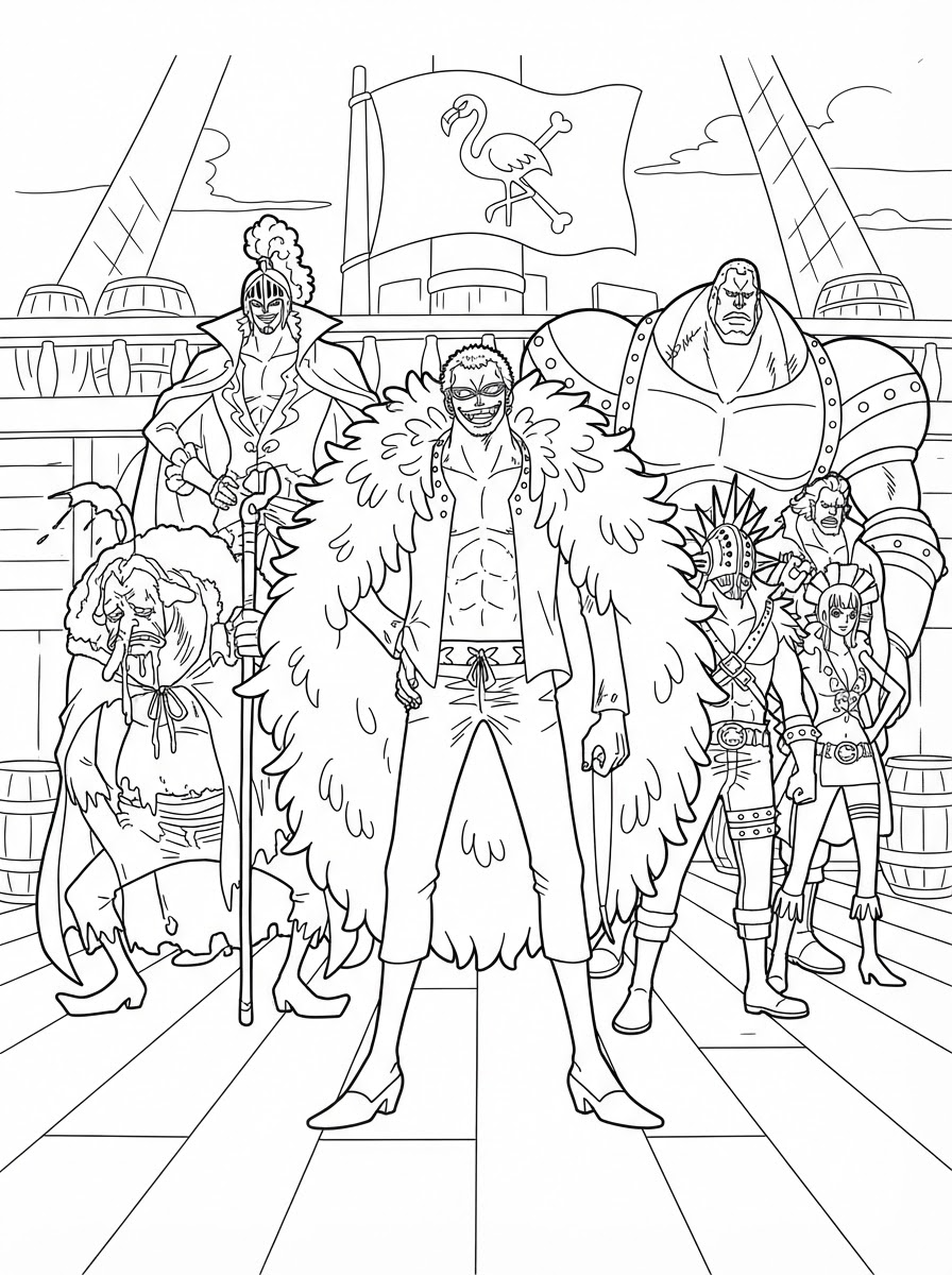 Donquixote Doflamingo 16 Donquixote Doflamingo da colorare facile