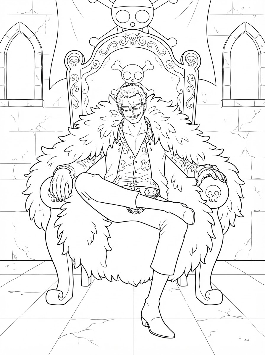 Donquixote Doflamingo 15 Donquixote Doflamingo da stampare e colorare per bambini