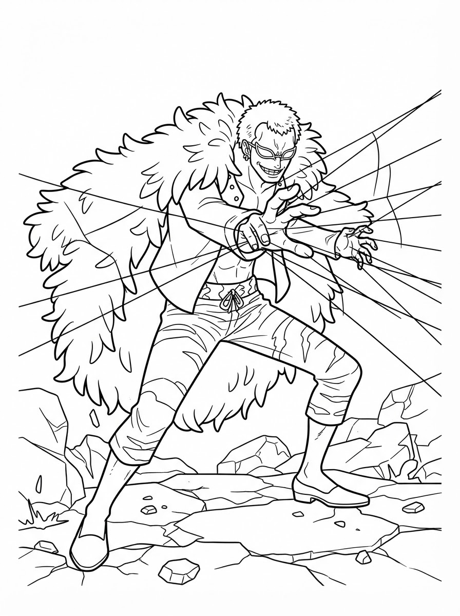 Donquixote Doflamingo 14 disegni di Donquixote Doflamingo da colorare per bambini 1