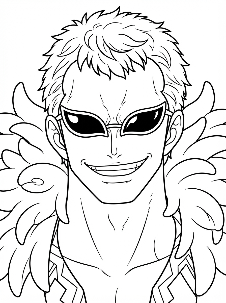 Donquixote Doflamingo 12 disegni Donquixote Doflamingo da colorare e stampare 1