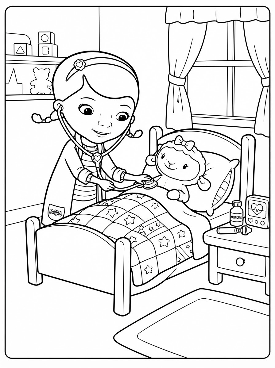 Dottoressa Peluche 11 Dottoressa Peluche da colorare pdf