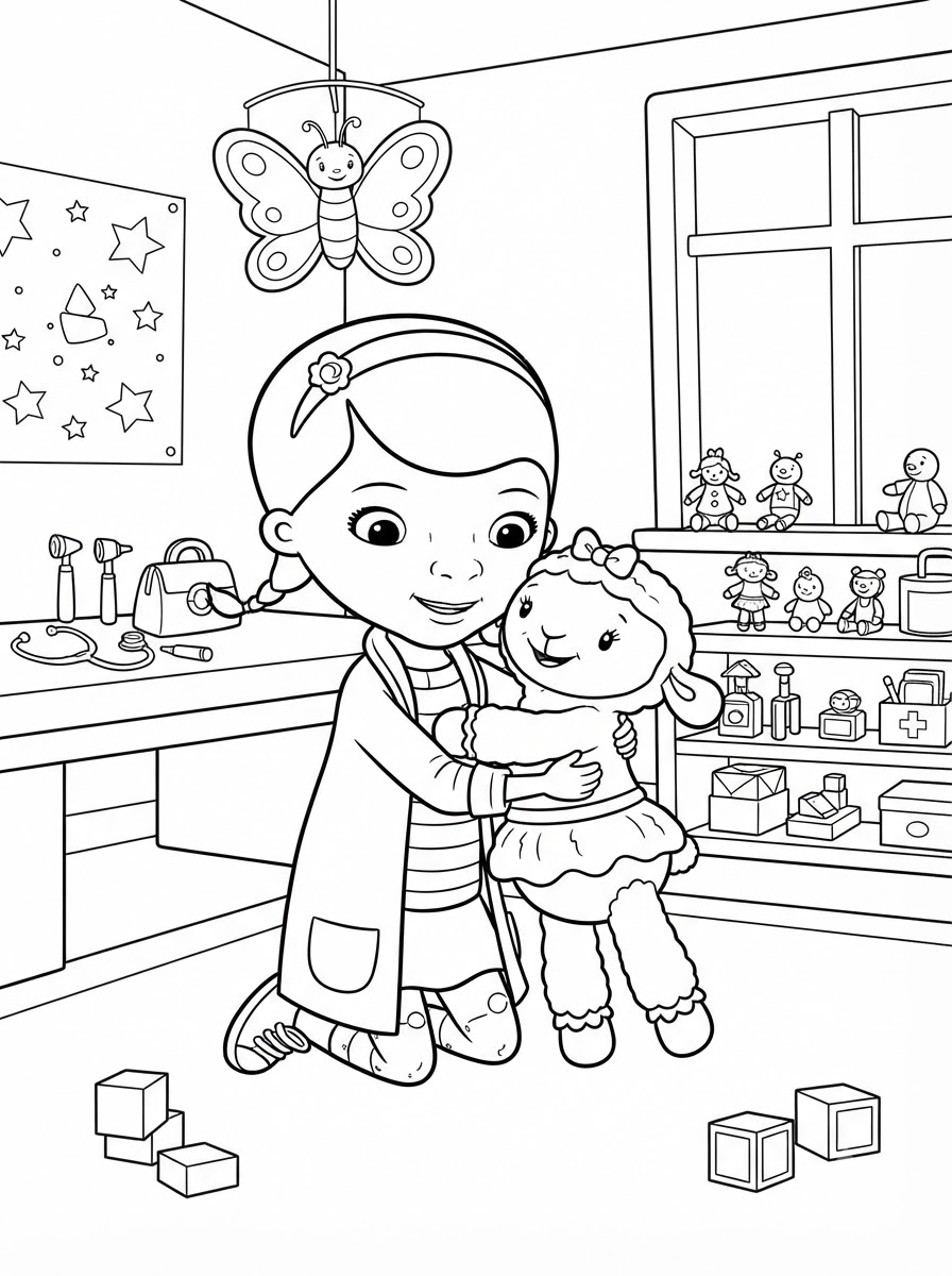 Dottoressa Peluche 3 disegno Dottoressa Peluche da colorare e stampare