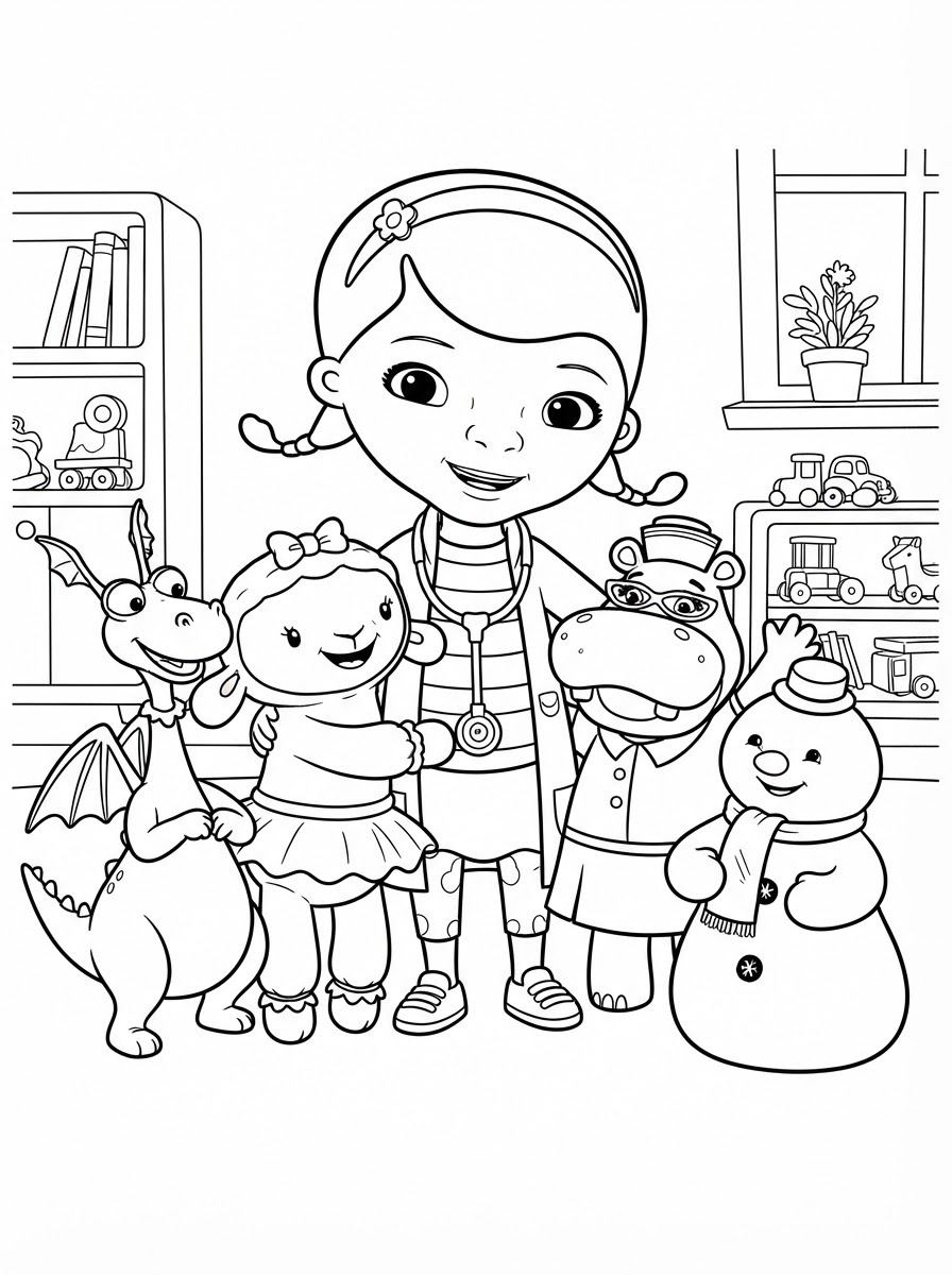 Dottoressa Peluche 20 disegni Dottoressa Peluche da colorare e stampare 1
