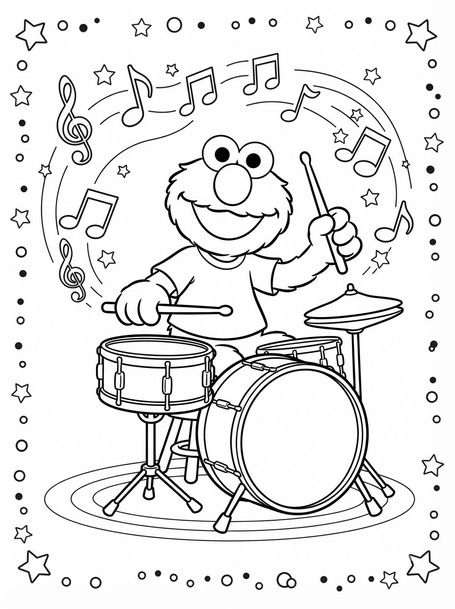 disegni da colorare per bambini pdf Elmo 1
