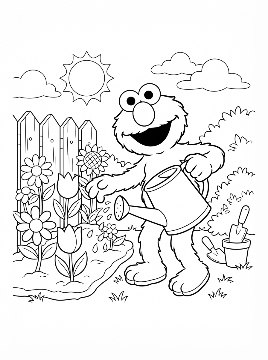 Elmo da colorare pdf gratis