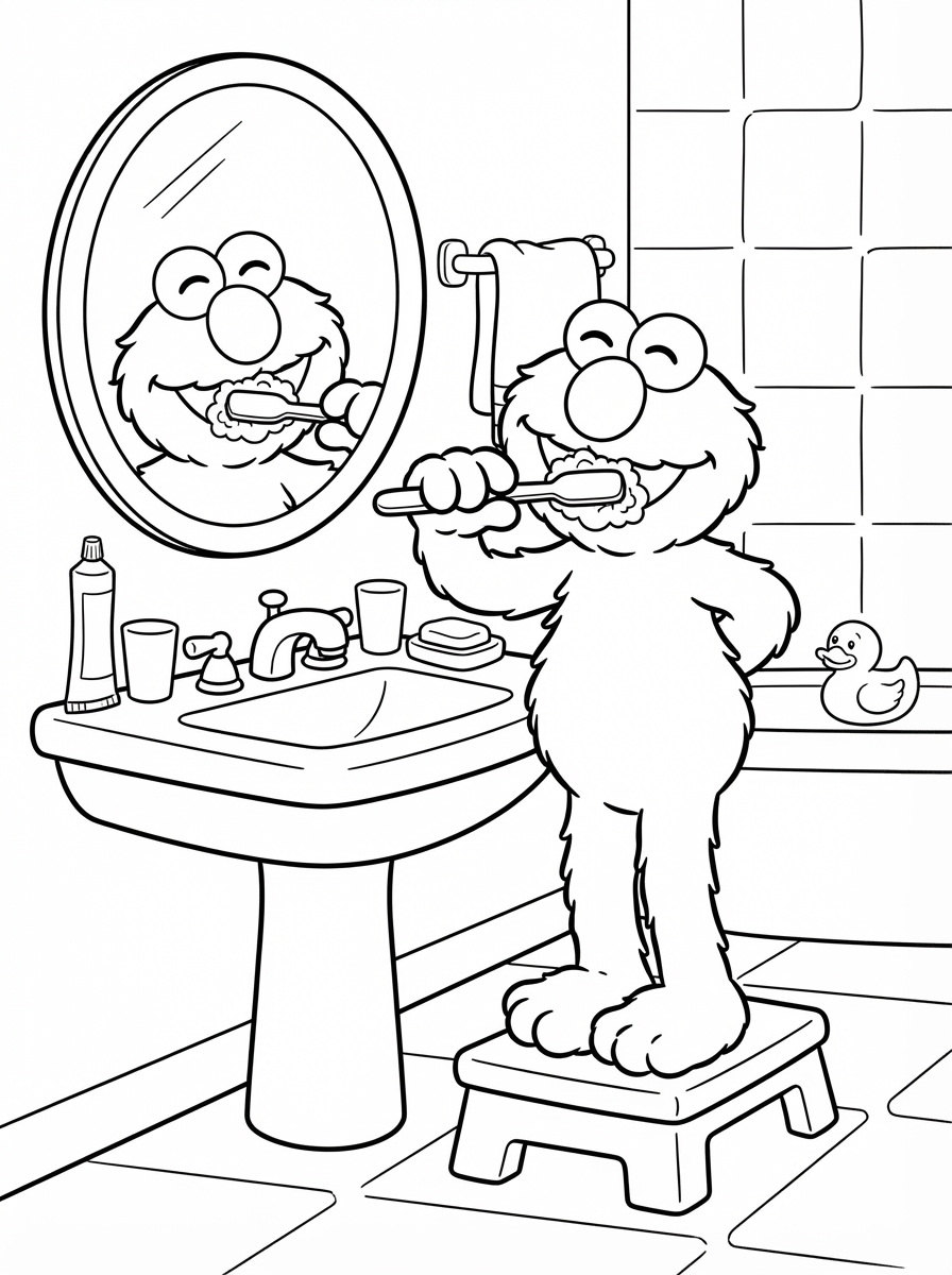 disegni facili di Elmo da colorare