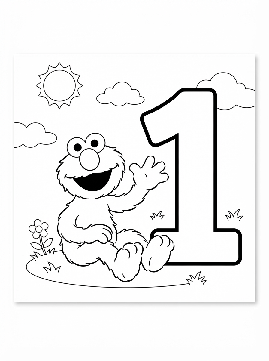 disegni Elmo facili da colorare