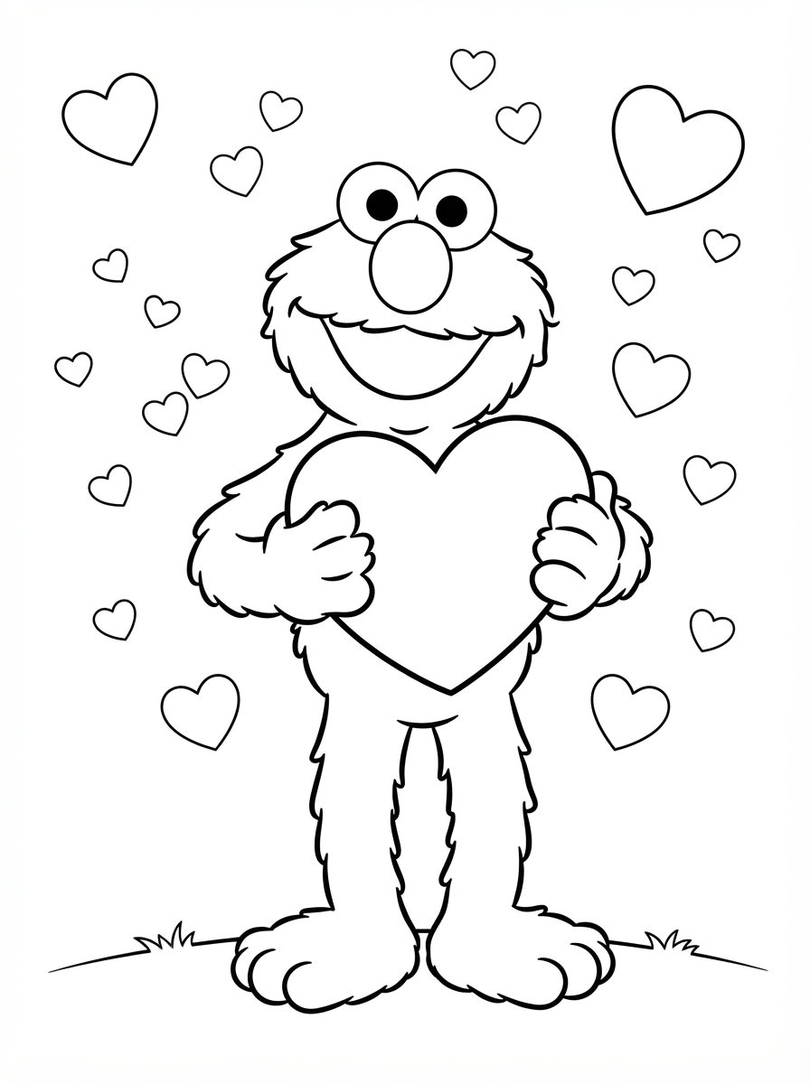 da colorare Elmo disegno facile bambini