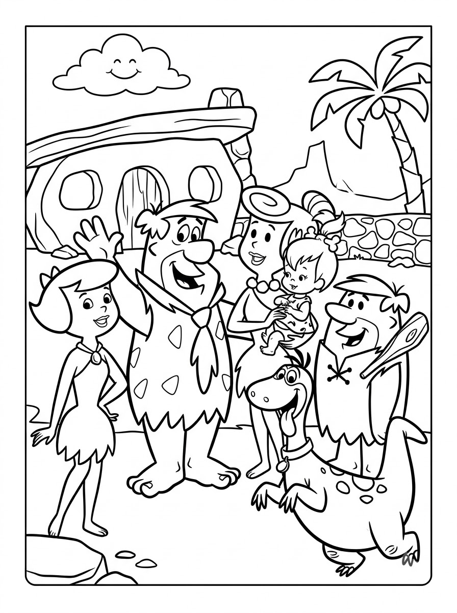 disegni I Flintstones da colorare pdf