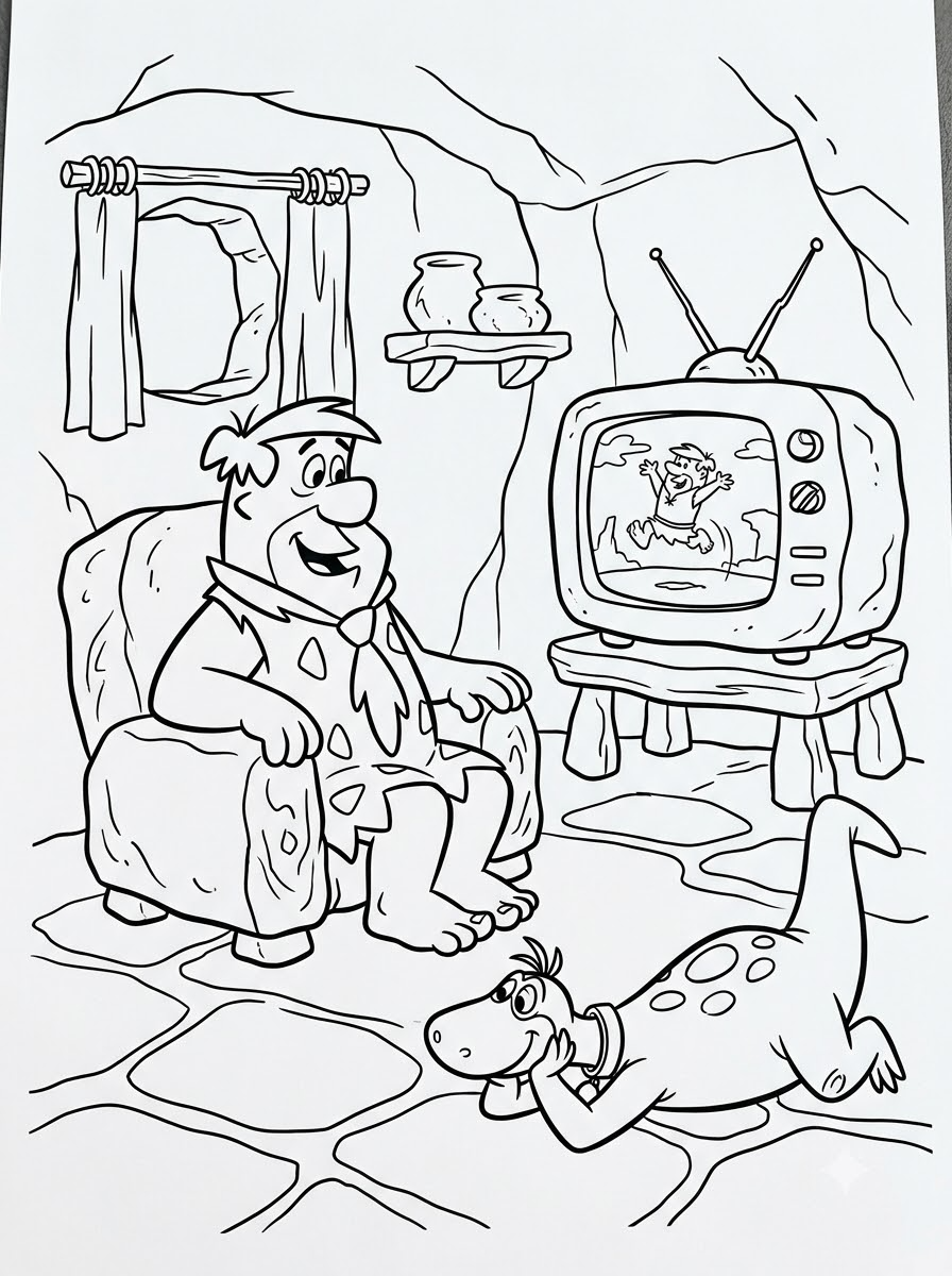 disegni di I Flintstones da colorare per bambini