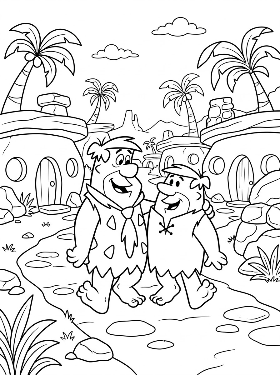 I Flintstones da stampare e colorare per bambini