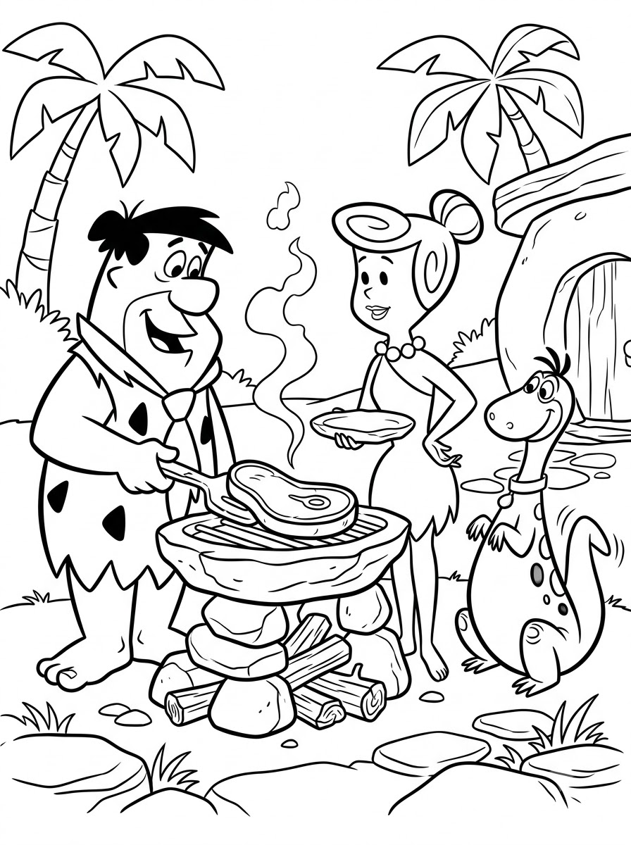 I Flintstones disegni da colorare per bambini maschi 1