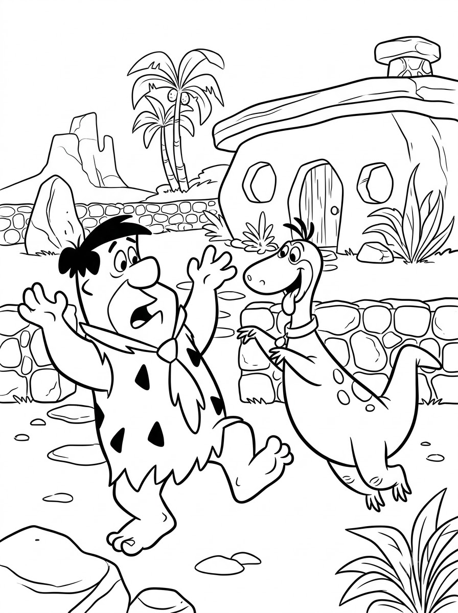 I Flintstones da colorare pdf