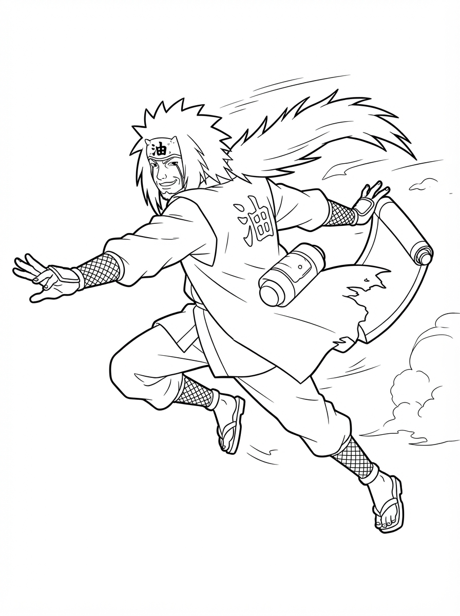 Jiraiya 12 disegni facili di Jiraiya da colorare