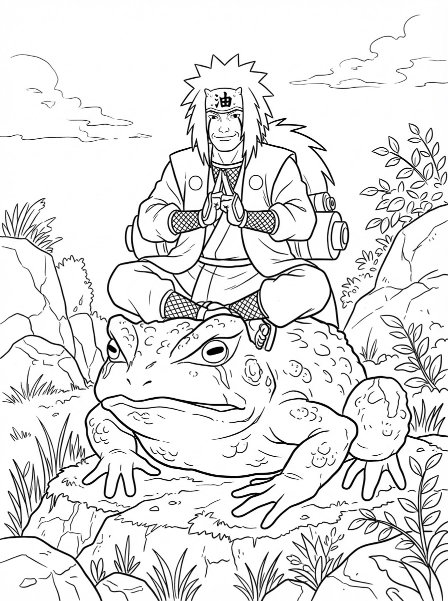 Jiraiya disegno facile da colorare