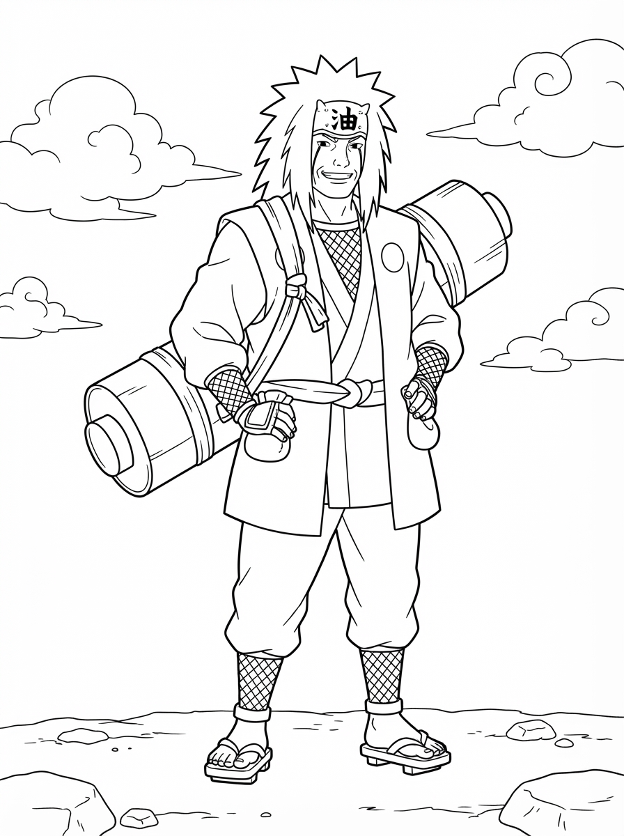 da colorare Jiraiya disegno facile bambini 1