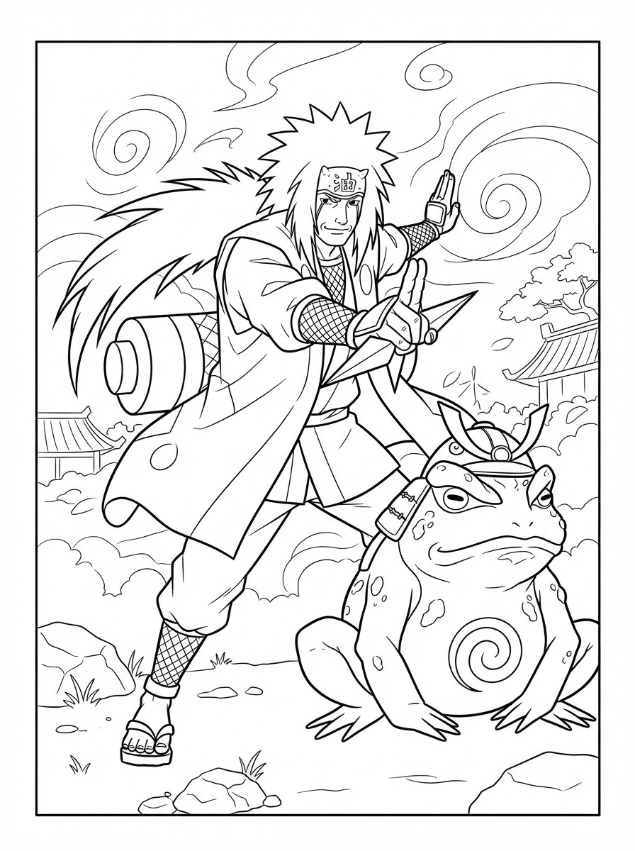Jiraiya 18 Jiraiya disegno da colorare facile 1