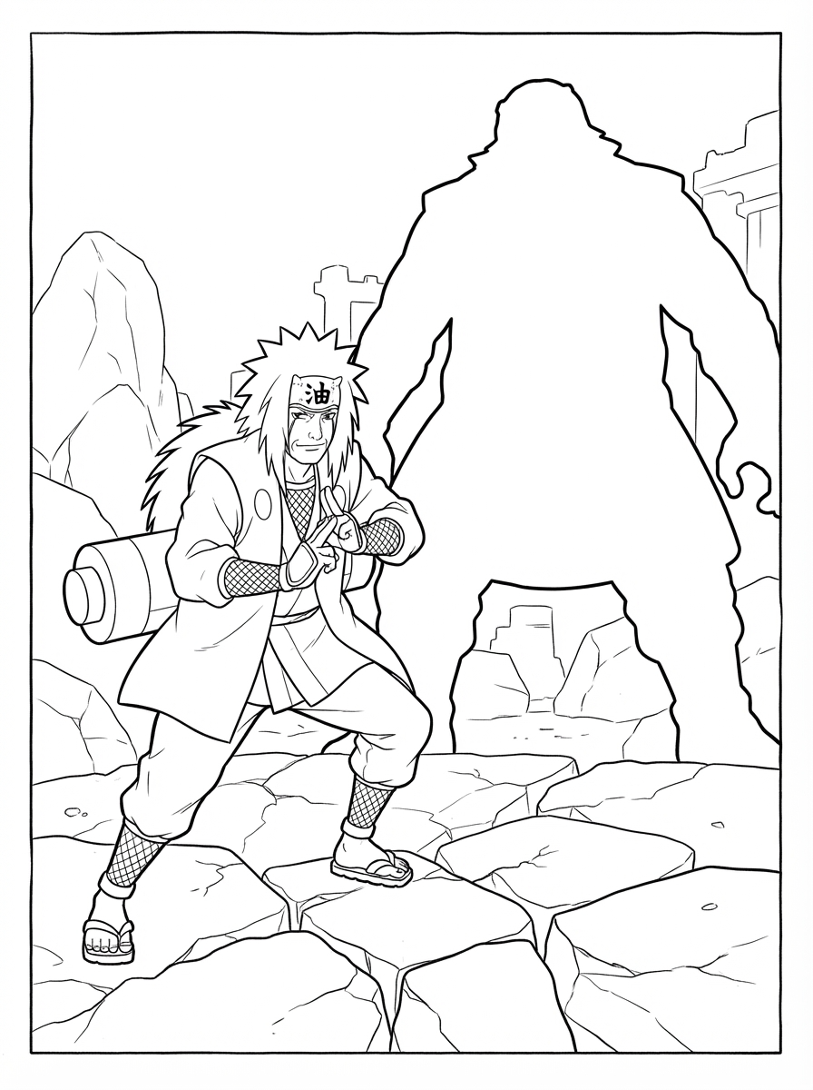 Jiraiya da colorare e stampare pdf