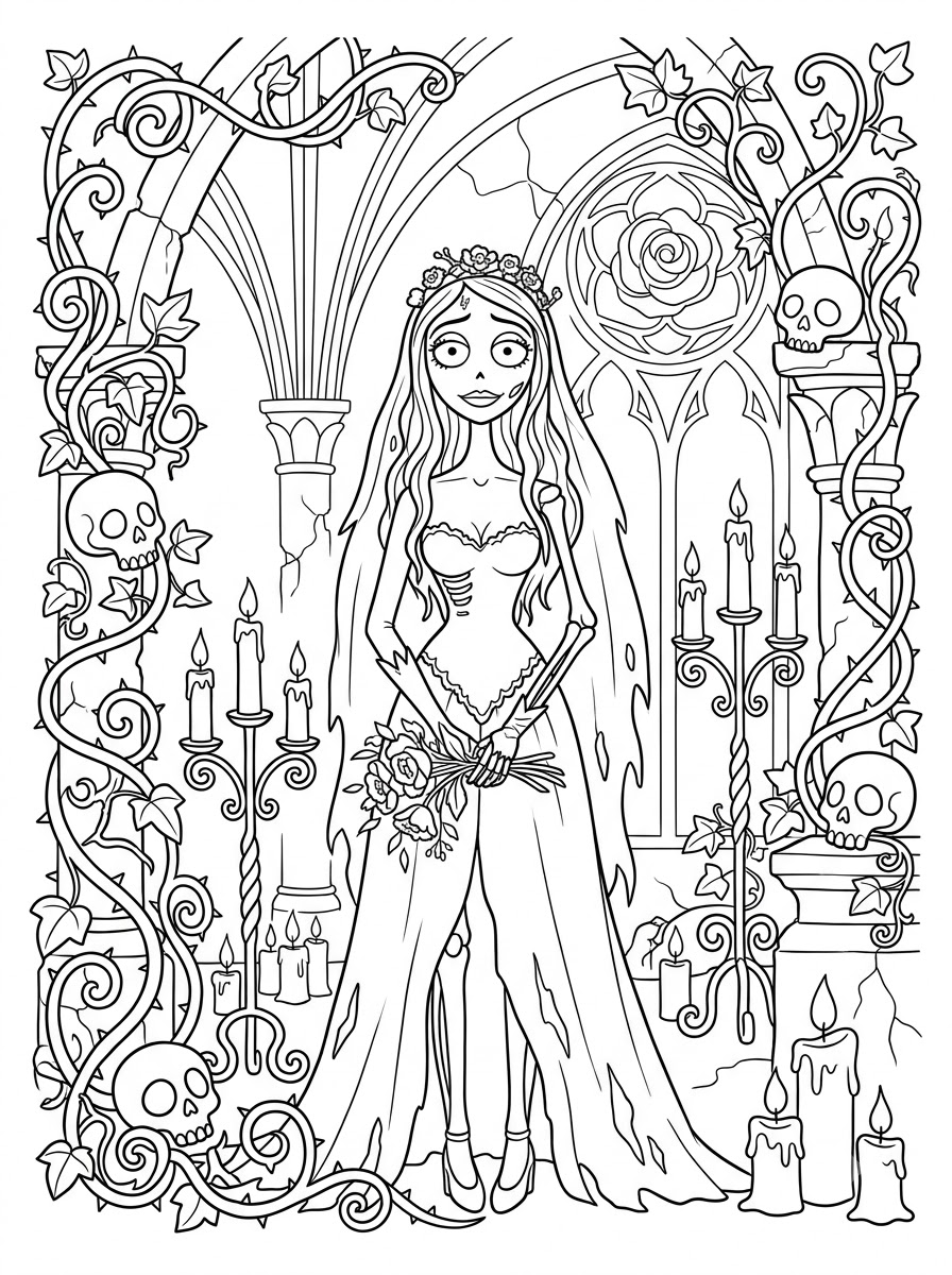 La sposa cadavere 10 disegno di La sposa cadavere da stampare e colorare