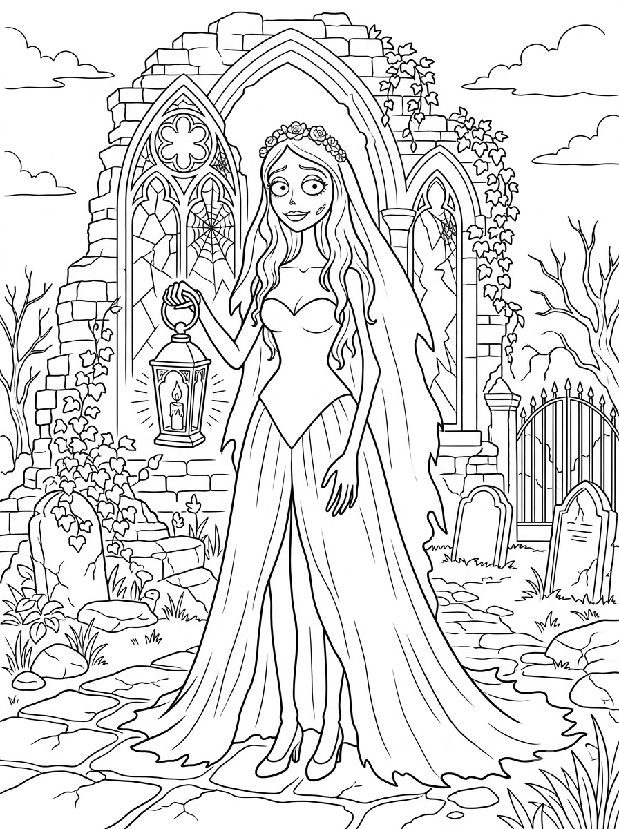 La sposa cadavere 8 disegni da stampare e colorare La sposa cadavere 1