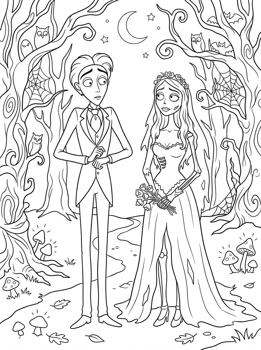 La sposa cadavere 2 disegni La sposa cadavere da colorare
