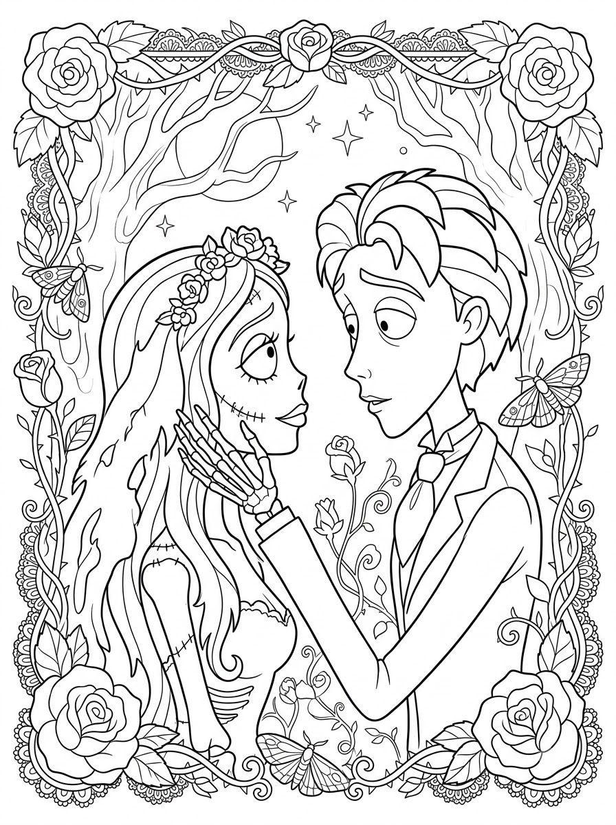 La sposa cadavere 19 La sposa cadavere da colorare pdf 1