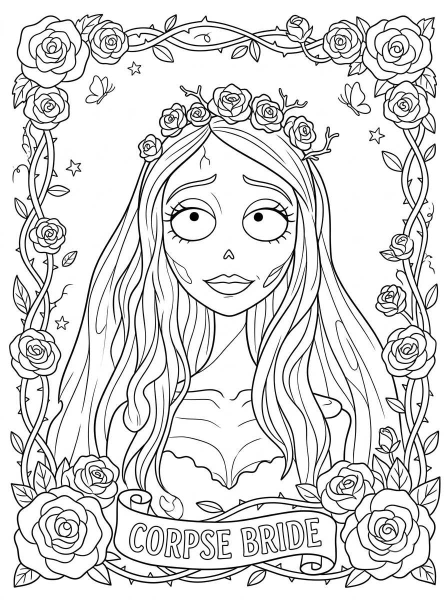 La sposa cadavere 13 disegno La sposa cadavere da colorare per bambini