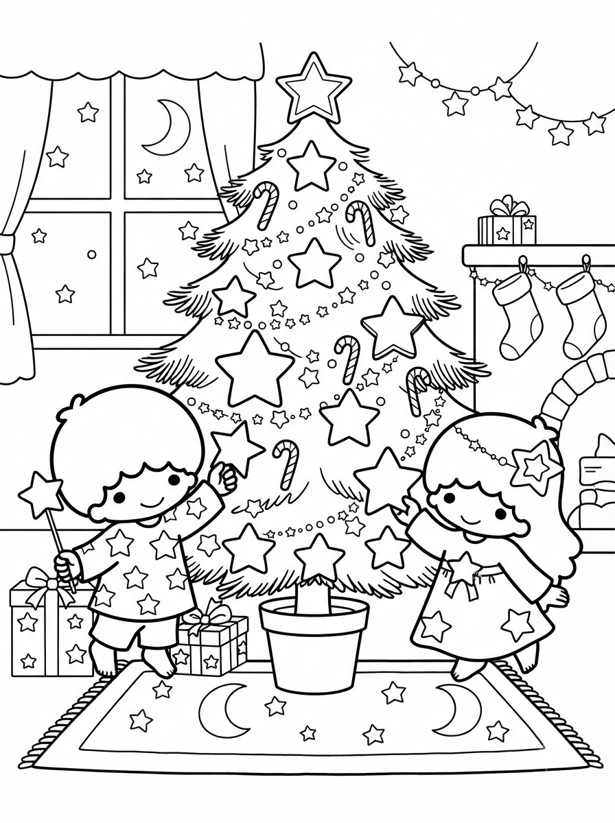 Little Twin Stars immagini da colorare per bambini