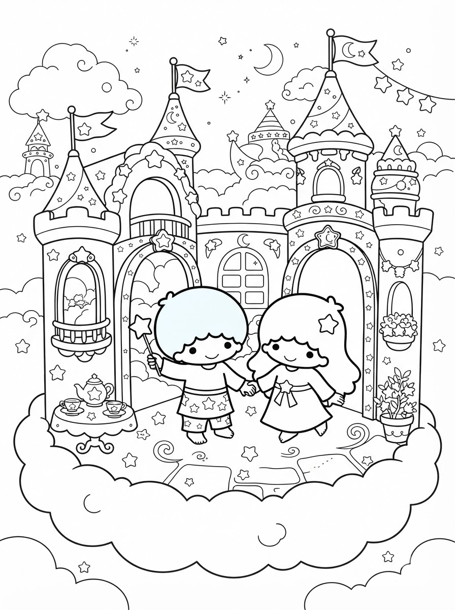 foto Little Twin Stars da colorare