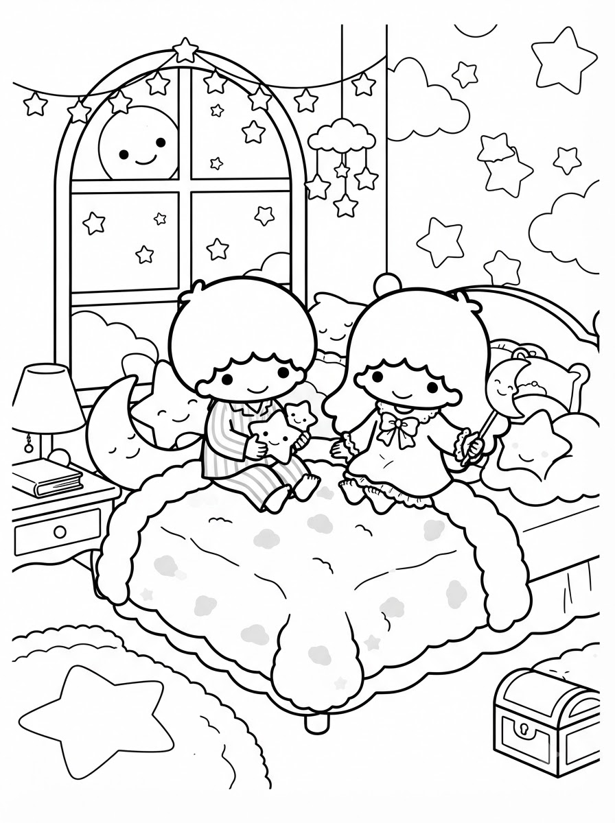 Little Twin Stars da colorare e stampare a4
