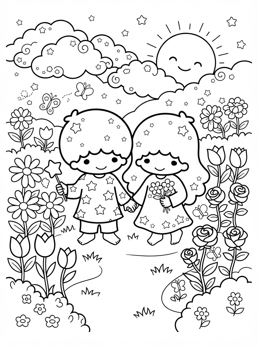 disegni di Little Twin Stars da colorare