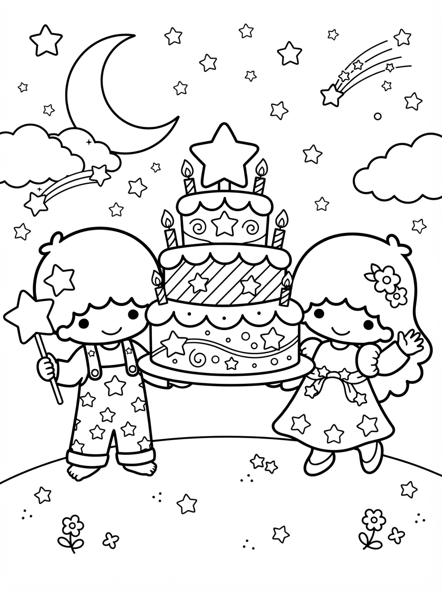 disegni di Little Twin Stars da colorare da stampare