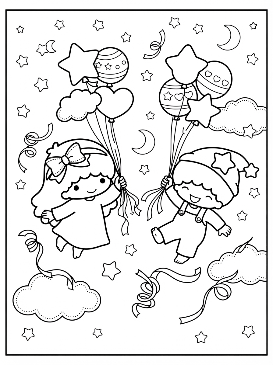 Little Twin Stars da colorare a4