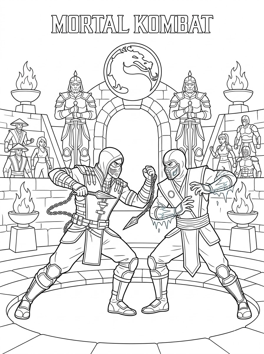 Mortal Kombat 11 Mortal Kombat disegno da colorare