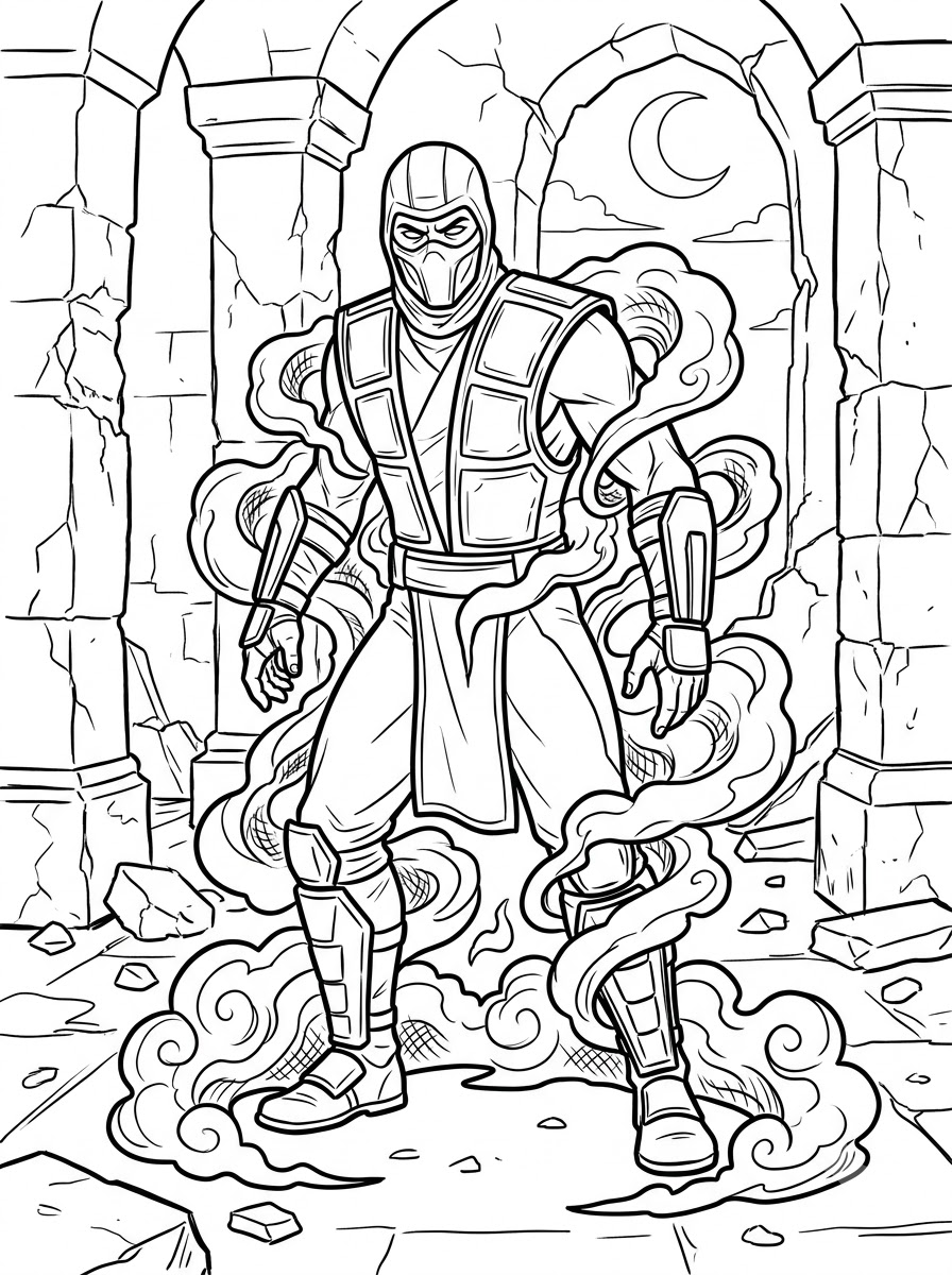Mortal Kombat 10 disegni facili di Mortal Kombat da colorare