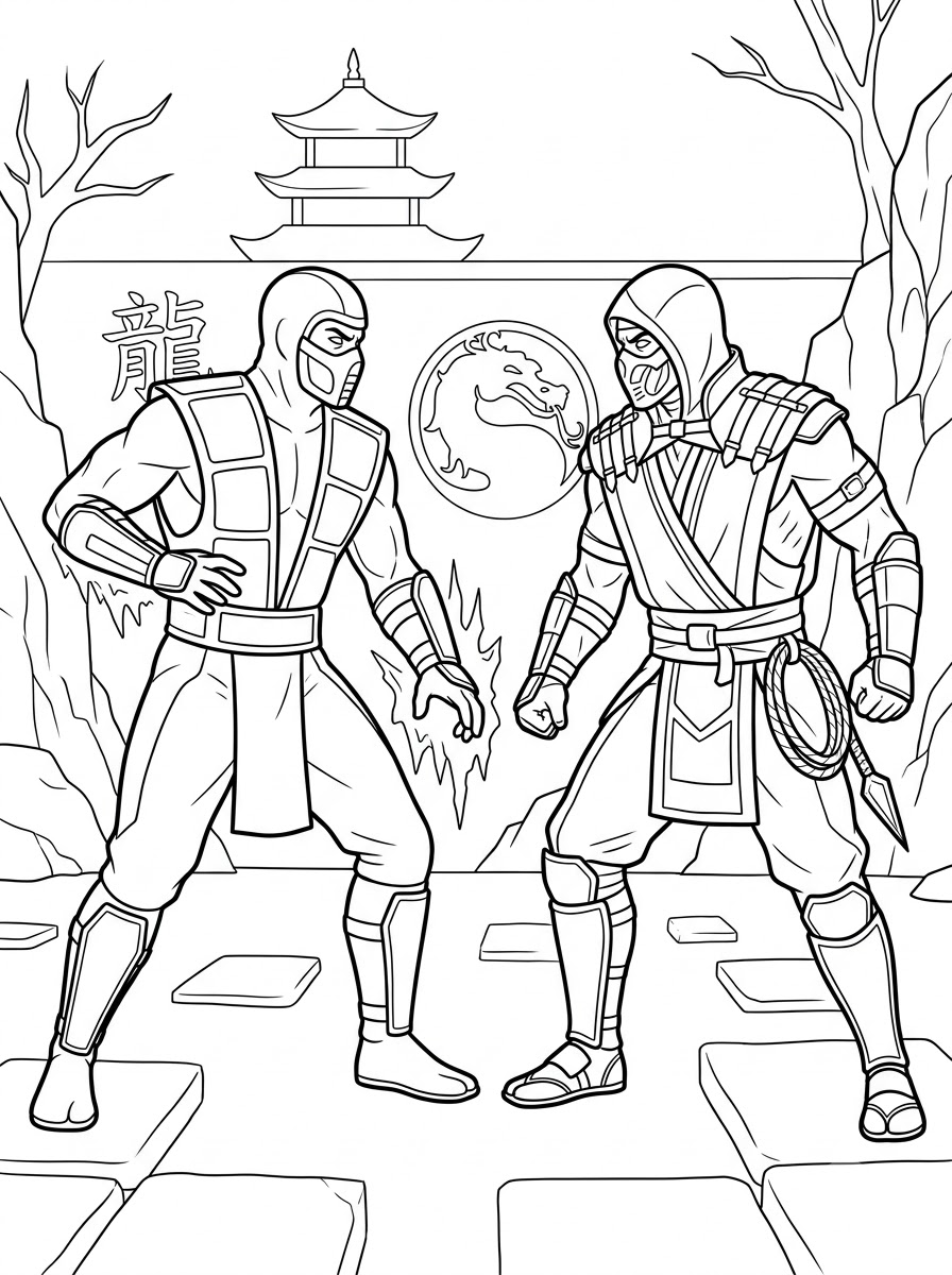 Mortal Kombat 25 disegni Mortal Kombat facili da colorare