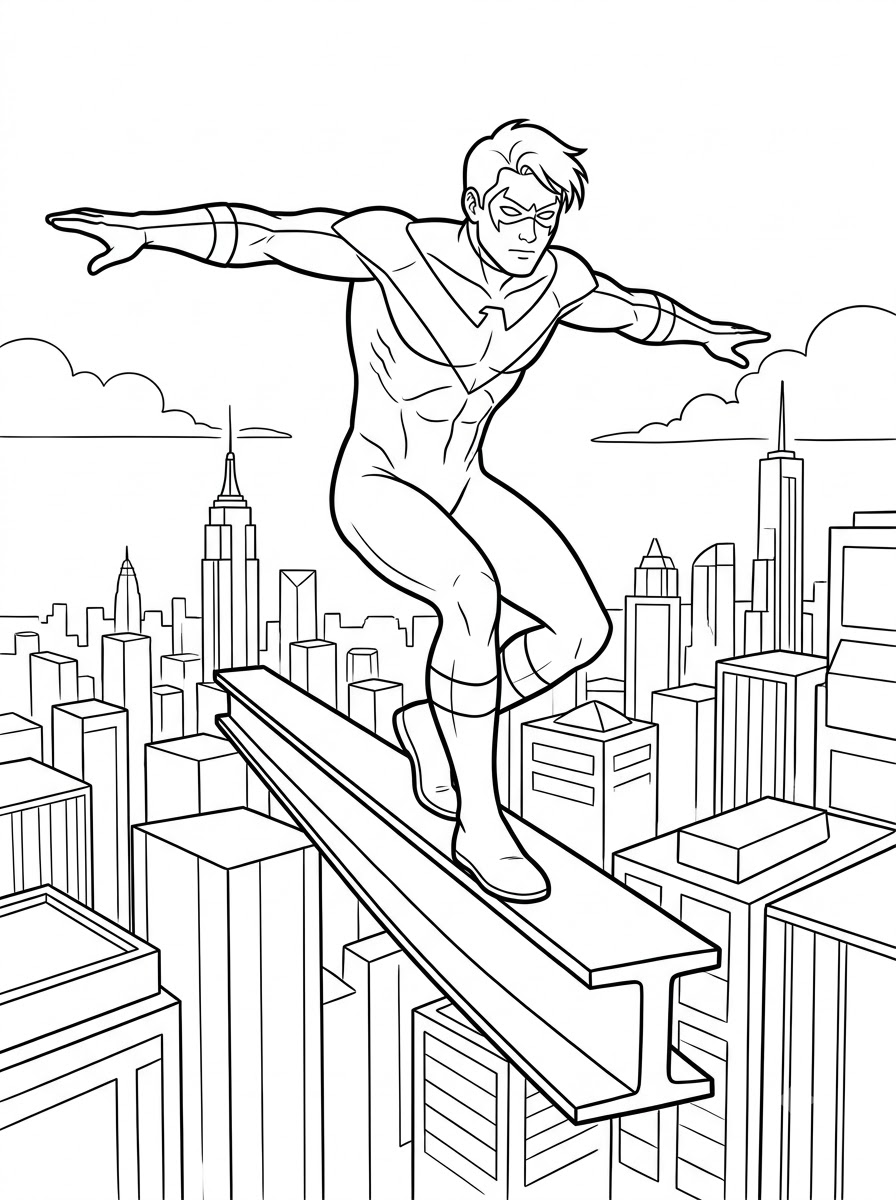 disegni da colorare Nightwing da stampare