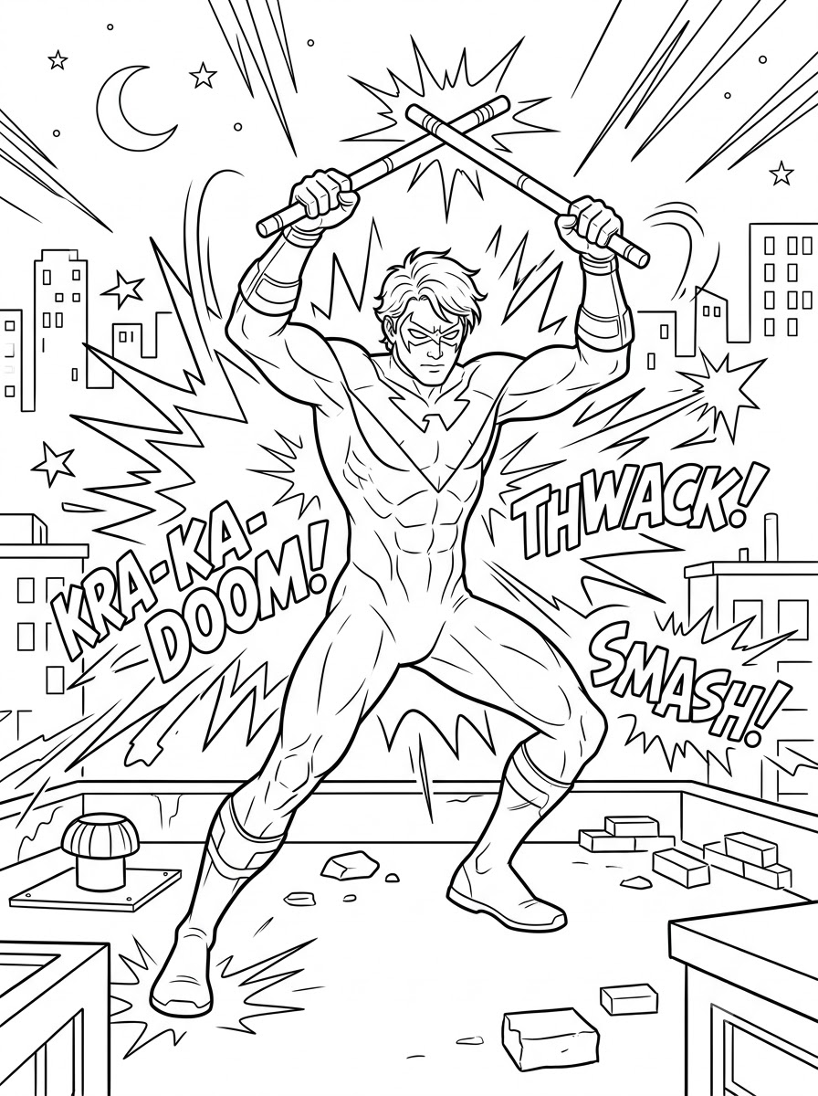immagine da colorare Nightwing
