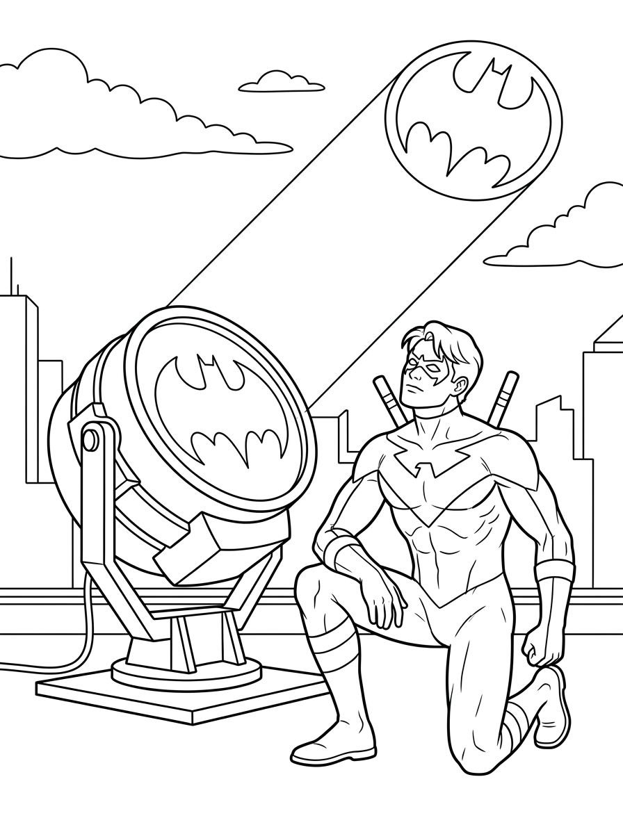 Nightwing disegni da colorare per bambini maschi