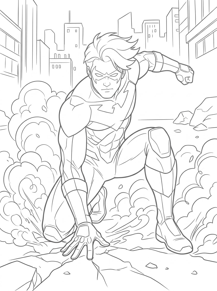da colorare Nightwing disegno facile bambini